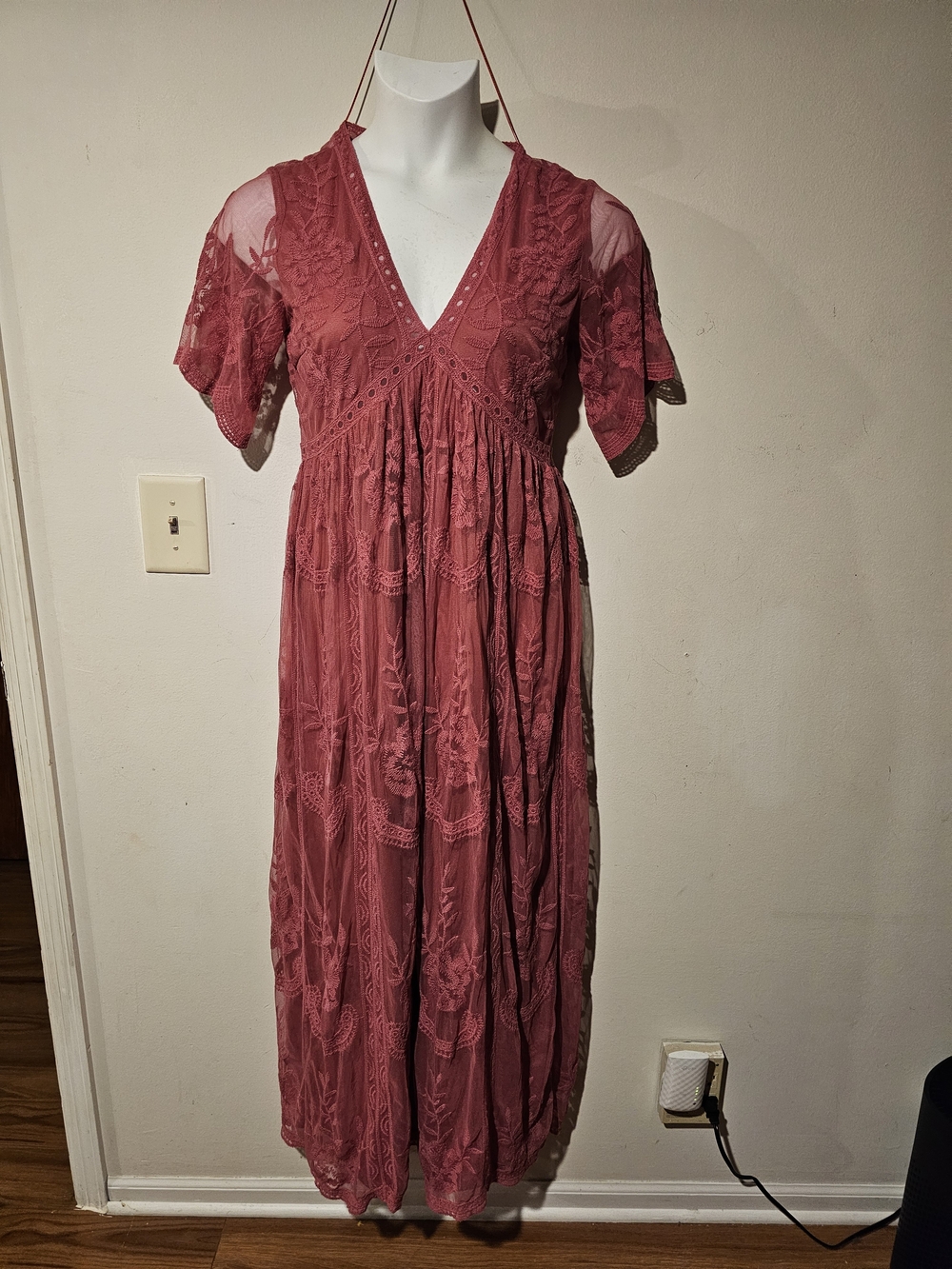 Pinkblush Lace Maxi Dress in Rose
